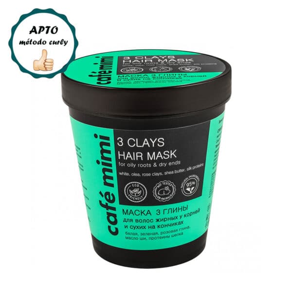 CAFÉ MIMI - TRATAMIENTO ESPECIAL 3 CLAYS HAIR MASK FOR OILY ROOTS & DRY ENDS 220 ML